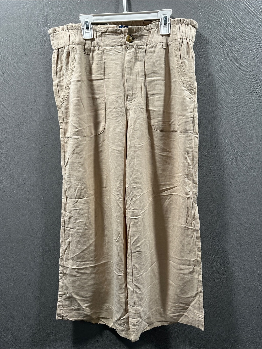 Democracy Women’s Tan Wide-Leg Cotton Blend Chinos